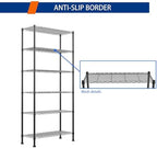 REGILLER 6-Wire Shelving Metal Storage Rack Adjustable Shelves,Standing Storage Shelf Units for Laundry Bathroom Kitchen Pantry Closet(Black,14.1" D x 30" W x 80" H) - Image 7