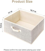 Storage Baskets, 15.7-Inch Woven Fabric Bins, Storage Cubes with Reinforced Handles, Organizer Bins for Closet Shelves, Foldable, for Toys, Clothes, Natural Beige (4PCS/Beige-15.7*11*7.8inch) - Image 2