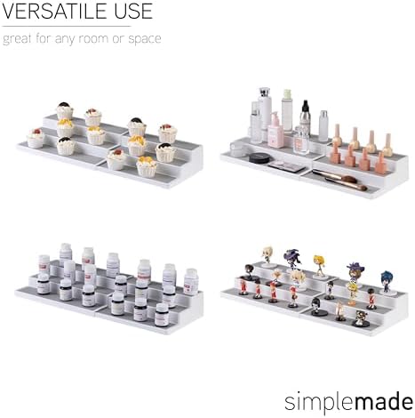 SIMPLEMADE 3-Tier Spice Rack Organizer - Versatile Storage Shelf for Kitchen, Bathroom, Bedroom & Office, Set of 1, White - Image 6