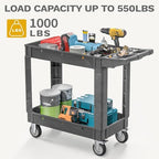 DWVO 40 x 17 in Heavy Duty Rolling Utility Cart on Wheels, Grey - Image 3