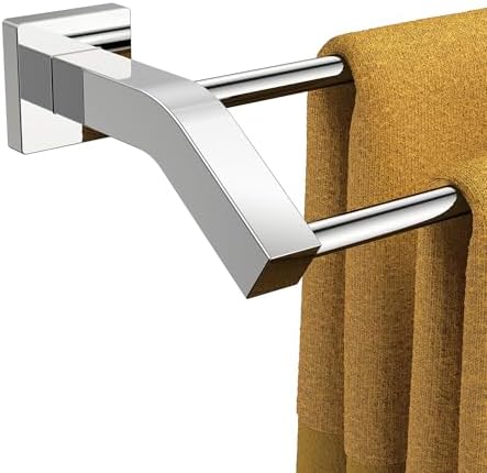 FORIOUS Double Towel Bar 24 Inch, Bathroom Towel Rack Square Chrome by FORIOUS
