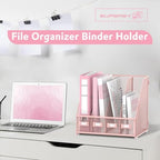 4-Compartment Magazine File Holder and File Organizer for Desk, Pink - Image 7