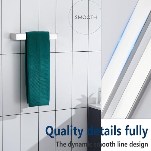 KOKOSIRI Towel Ring Chrome Hand Towel Bars Rack 9-Inch Kitchen Holders Polished Stainless Steel Bathroom Hardware Wall Mounted, 2 Pack B4008CH-L9-P2 - Image 3