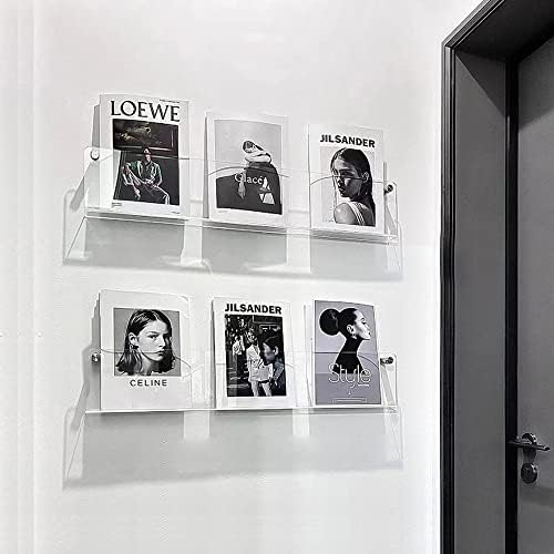 DuvinDD 2 Pack Acrylic Magazine Holder Rack Wall Mount 24 inch - Image 5