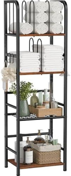 Snughome Towel Rack Free Standing 4-Tier M-Shaped Detachable Dividers, Metal Towel Storage Shelf for Bathroom, Pool Towel Rack Holder, Space-Saving Storage Organizer, Modern Bath Towel Storage Holder by Snughome