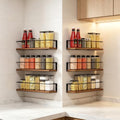 6-Pack Wall-Mounted Spice Rack, Rustic Hanging Storage Shelves by GIGIFTREE