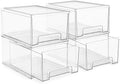 Sorbus Clear Storage Drawers for Refrigerator (Wide + Narrow Deep, 4 Pack) by Sorbus