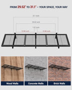 Garage Wall Shelf, 46 x 12.5 in Heavy Duty Garage Wall Shelving, Metal Floating Wall Shelf with 4 Hooks, 160 lbs Capacity Garage Storage Organizer for Basement, Workshop - Image 5