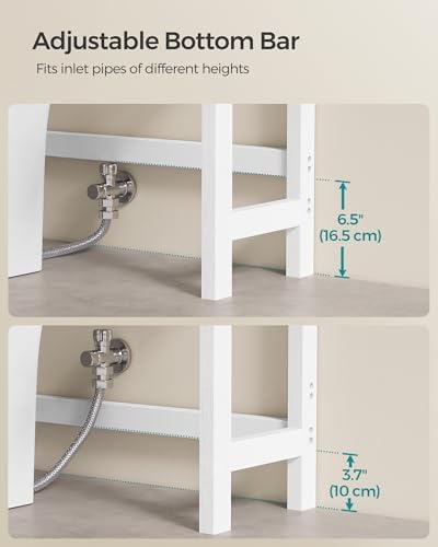 SONGMICS 4-Tier Bamboo Over The Toilet Storage, Adjustable Shelf, 72.8''H - Image 5