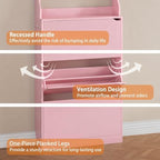 Pink Hidden Shoe Cabinet with 3 Flip Drawers & Coat Rack, Entryway - Image 5