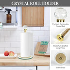 Paper Towel Holder Stand,Gold Countertop Paper Towel Roll Dispenser Holders with Round Base, Tissue Countert Filled with Crystal Sparkly Crushed Diamonds House Decor for Kitchen Bathroom，Heavy Weight - Image 3