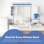 Chef's Path Large Airtight Food Storage Containers with Lids, Pack of 2, 5.2L, 175Oz, Airtight Kitchen and Pantry Bulk Canisters for Flour, Sugar, Rice, and Baking Supplies - Transparent - Image 4