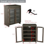 Ikee Design Wooden Storage Cabinet with Glass Door & Adjustable Shelves - Image 3