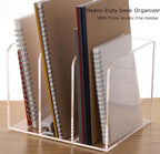 Acrylic Desk File Organizer, 3-Section Vertical File Folder Rack,Clear - Image 5