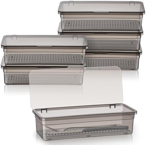 Remerry 6 Pcs Utensil Organizer with Lid, Flatware Tray Drainer, Grey by Remerry