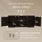 DINZI LVJ Shoe Storage Bench with Cushion, Door, Espresso Oak 39.4"LX17.7"H - Image 3