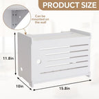 Wooden WiFi Router Storage Box Hider Shelf, Decorative Projector Box Hider Rack Countertop, for Cable, Modem, Internet, Router Power Cover Storage Organizer Cabinet Wall Mounted, Solid Wood - Image 2