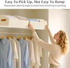 Homsorout Closet Organizers and Storage Bins - 6 Pack Collapsible Divided Trapezoidal Cube Storage Bins Baskets with Orange Handle for Organizing Clothes Blankets, Toys, Books, Towels(Beige) - Image 3