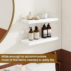 Dreamland 20 Inch Floating Shelves for Wall, Set of 3, White - Image 5