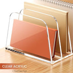 YUXUN Desk File Organizer,4-Section Clear Acrylic Desk Organizer,Vertical File Sorter Holder Organization for Office School & Classroom - Image 7