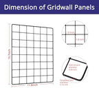 WELLCO 8 Pack Grid Wall Panels 15.7"x 11.8" Gridwall for Any Retail Display, Portable and Assembled Wall Grid with Extra Joining Clips and Hooks, Black - Image 3