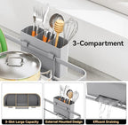 TOOLF Dish Drying Rack for Kitchen Counter,12.4''W x 16.5''L x 7.2'', Gray - Image 4