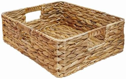 Rectangular Water Hyacinth Storage Baskets, Wicker Woven Shelves Baskets by BSTNASI