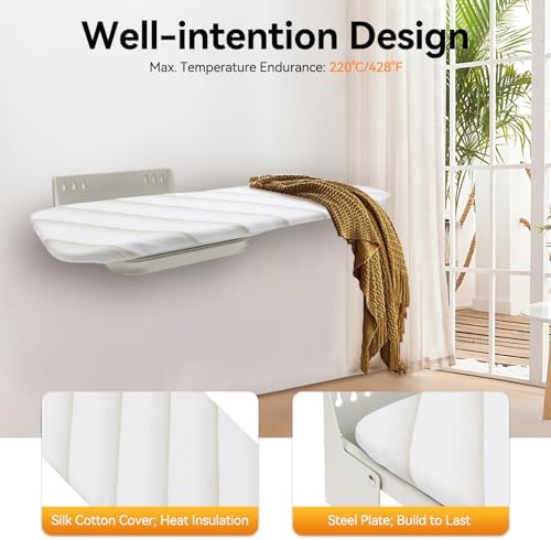 Wall Mounted Ironing Board, Foldable Space Saving Board, 37.4 x 7.55 in - Image 5