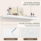 RICHFOCUS Long Floating Shelves for Wall 1Pack, White, 55" Lx8 D - Image 4