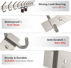 Coat Rack Wall Mount – Brushed Nickel 30 Inch Stainless Steel Hook Rail with 10 Heavy Duty Double Coat Hooks – Wall Mounted Coat Hanger for Entryway, Bathroom, Bedroom, Towel, Hat Organizer - 2 Pack - Image 4