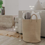 OrganiHaus Tall Cotton Rope Laundry Basket & Hamper, Blanket Storage 52L - Image 2