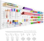 FZK Modular Plastic Peg Board Wall Organizer Kit, 12x12, White by FZK
