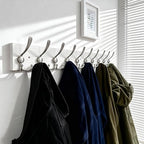 SKOLOO Creations White Solid Wood Wall Mounted Coat Rack, 10 Hooks, 38-1/8" Long - Kitchen, Mudroom, Entryway, Bathroom - Includes Mounting Hardware, Wall Coat Hanger, Towel Rack - Image 4