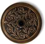 Backyard Expressions 20 lb Patio Umbrella Base Stand, Decorative Rose Medallion Antique Bronze Finish, Fits 1.5–1.9 in Poles w/Adapters, 18 in Round Weighted Outdoor Umbrella Holder for Deck & Table - Image 2
