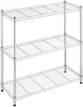 Whitmor 3 Tier Shelving Unit, Metal Storage Shelves, 400 lbs Capacity per Shelf, 1200 lbs Total, Durable Heavy Duty Shelf for Kitchen, Garage, Plant, 36" L x 14" W x 36" H, Chrome by Whitmor