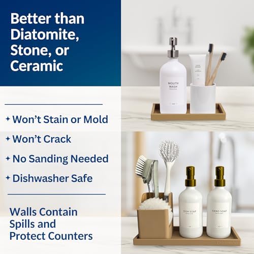 Spacewiser Countertop & Vanity Silicone Tray – 2 PC (11.7" & 7.7") Set - Image 5