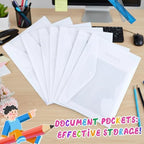 MotiMind 100 Pcs Clear Envelopes with Snap Button Closure Bulk A4 Letter Size Clear Plastic Envelope Folder Document Organizer File Folders for Office Home (Milky) - Image 5