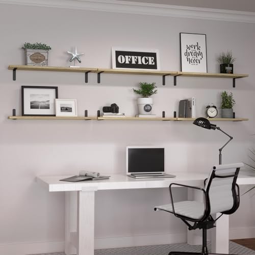 WOPITUES 24'' Long Floating Shelves for Wall Decor & Storage, Rustic Brown - Image 7