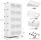 BROVIEW 300 Qt Extra Large Stackable Storage Bin with Lids, 5 Pack White - Image 2