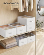 SONGMICS Set of 6 Foldable Wardrobe Clothes Organizers, 6-Compartment - Image 2