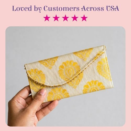 LoveNspire Brocade Fabric Money Envelopes (8 x 4 Inch) Decorative Floral Pattern Shagun Lifafa for Indian Wedding, Birthday | Cash Gift Holder & Home Savings Organizer Beige/Pack of 20 - Image 6
