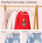 ManGotree 14 Inch Kids Velvet Hangers Felt Children's Hangers 66 Pack Pink - Image 5