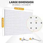 Peg Board, 3 Pack Metal Pegboard Panels White Pegboards Wall Organizer with Frame Large Heavy Duty Peg Board with Hooks for Walls Home, Garage Tool Storage, Office, Craft Room, Kitchen 24”×16” - Image 3