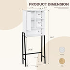 Over The Toilet Storage Cabinet,24" W Bathroom Organizer, White - Image 2