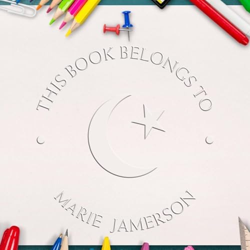 Custom Made Hybrid Inspiring Star Crescent Library Embosser - Personalized Return Book Embossing Seal for Islamic Event Organizers - Customized Home Embossing Seal for Books, Documents, and Stationery - Image 4
