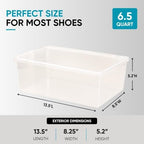 Superio Shoe Box Modern Storage Container 2 Pack - 6.5 Quart/6 Liter, Stackable Plastic Shoe Box Organizer (13.5" L x 8.35" W x 5.2" H) - Image 2