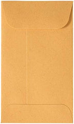 JAM PAPER #3 Coin Business Commercial Envelopes with Peel and Seal Closure - 2 1/2 x 4 1/4 - Brown Kraft Manila - Bulk 250/Box by JAMPaper