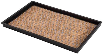 Anji Mountain Heavy Duty Waterproof Rubber Shoe Storage Mat Organizer/Boot Storage Multi Use for Entryway with Coir, Tan and Blue Insert, Fits 2 Pair (24.5" Wide) by AnjiMountain