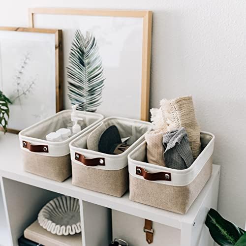 OrganiHaus 12x8in Canvas Storage Baskets, 6 Pack - Fabric Bins for Shelves - Image 4