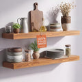 Homeforia 30 Inch Floating Shelves, High-End Solid Pine Wood, Set of 2 by Homeforia